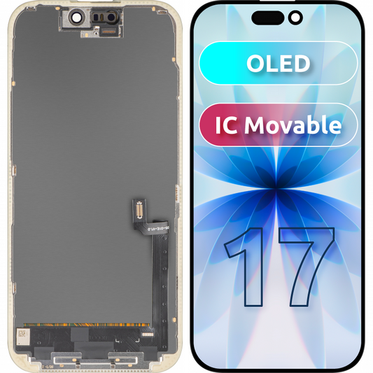MP dotykový displej kompatibilní s Apple iPhone 17, s rámečkem, verze OLED FHD IC Movable, černý