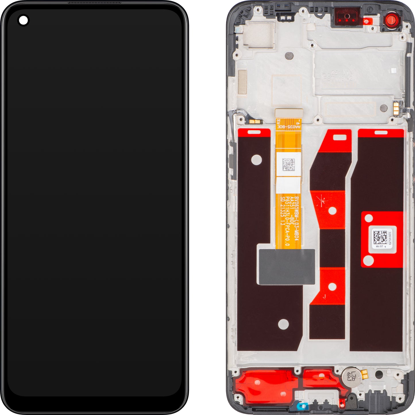 Display s dotykovým displejem Oppo A55, s rámem, Černá (Starry Black), Service Pack 4908581