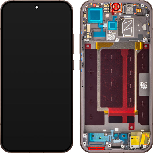 Display s dotykovým displejem Oppo Reno15 Pro Mini / Reno15 Pro, s rámem, hnědá (Dusk Brown / Cocoa Brown), Service Pack 621029000774