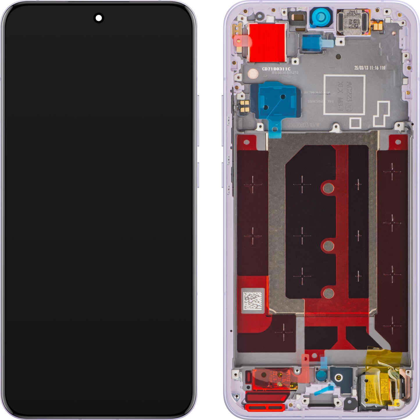 Display s dotykovým displejem Oppo Reno13 Pro, s rámem, Fialový (Plume Purple), Service Pack 621029000383