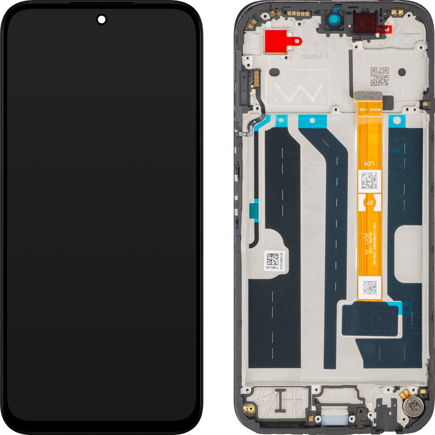 Displej s dotykovou obrazovkou Oppo A6x / A6t, s rámem, černý, Service Pack 621029000752
