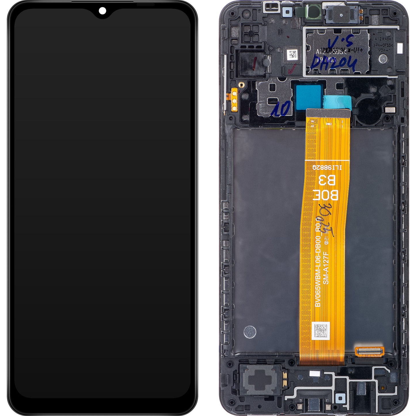 Dotykový displej Samsung Galaxy A12 Nacho A127, s rámečkem, černý, repasovaný GH82-26486A