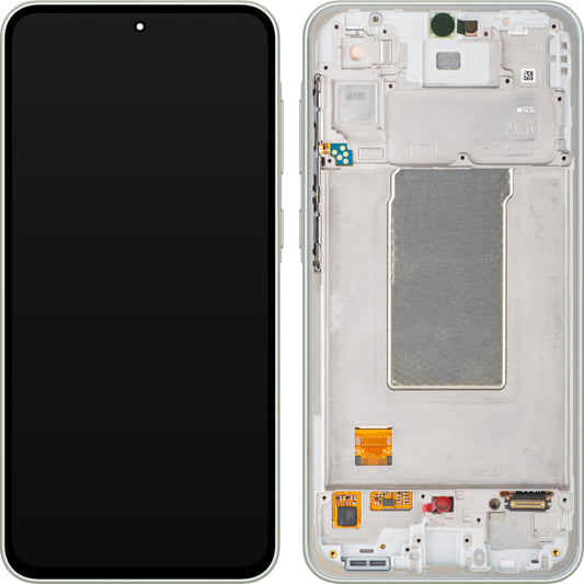Display s dotykovým displejem Samsung Galaxy A36 A366, s rámem, Zelená (Lime), Service Pack GH82-36841C