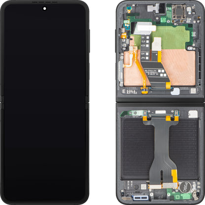 Displej s dotykovou obrazovkou Samsung Galaxy Z Flip6 F741, s rámečkem, podložkou, černý (Crafted Black), servisní balíček GH82-35014E