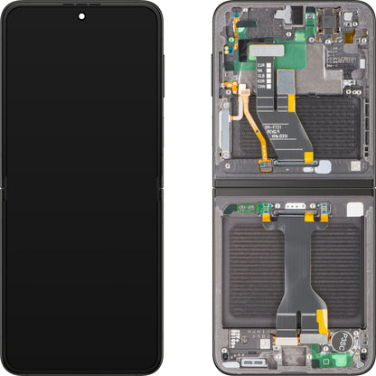 Displej s dotykovou obrazovkou Samsung Galaxy Z Flip5 F731, s rámem, Sub Inner, šedý, Service Pack GH82-31827E