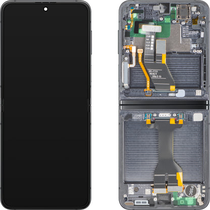 Displej s dotykovou obrazovkou Samsung Galaxy Z Flip5 F731, s rámem, Sub Inner, šedý (Graphite), Service Pack GH82-31827A
