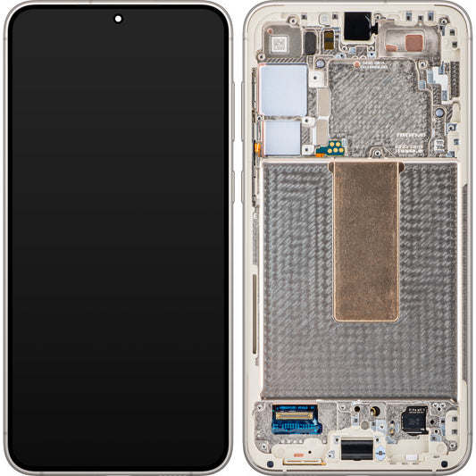 Displej s dotykovou obrazovkou Samsung Galaxy S23+ S916, s rámečkem, bílý (Cream), servisní balíček GH82-30476B