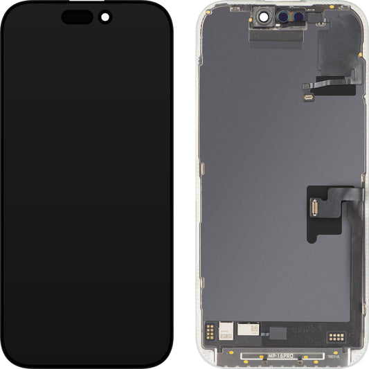 Displej s dotykovou obrazovkou a světelným proximitačním senzorem MP kompatibilní s Apple iPhone 16 Pro, s rámečkem, softwarová verze OLED FHD 120Hz diagnostika, černá