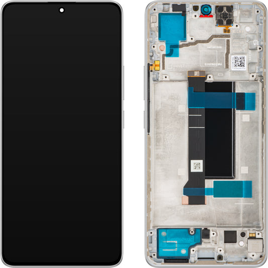 Displej s dotykovou obrazovkou Xiaomi Poco X6 / Redmi Note 13 Pro 5G, s rámem, bílý, Service Pack 560001N16P00