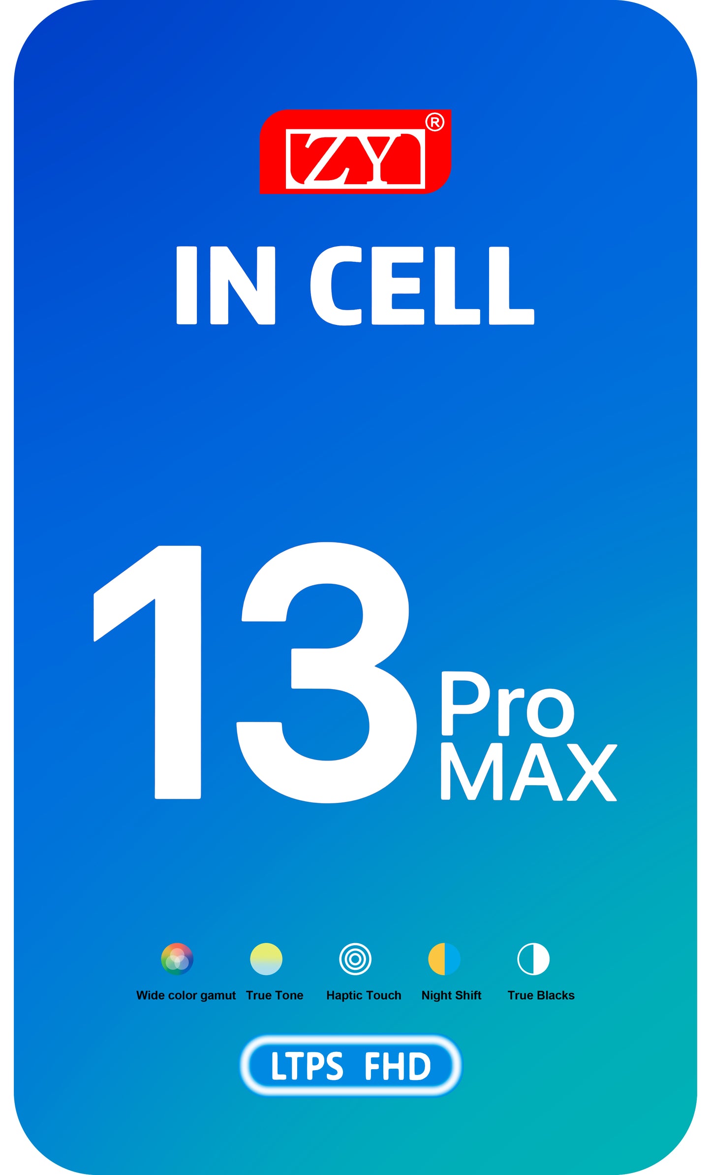 Dotykový displej ZY pro Apple iPhone 13 Pro Max, s rámečkem, verze In-Cell IC Movable LCD, černý