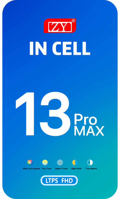Dotykový displej ZY pro Apple iPhone 13 Pro Max, s rámečkem, verze In-Cell IC Movable LCD, černý