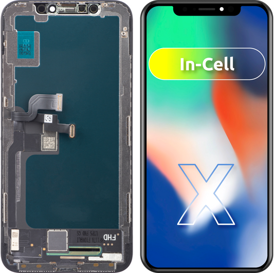 Dotykový displej ZY pro Apple iPhone X, s rámečkem, verze In-Cell LCD, černý