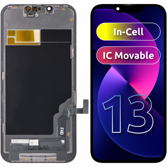 Dotykový displej ZY pro Apple iPhone 13, s rámečkem, pohyblivý, LCD In-Cell IC, černý 