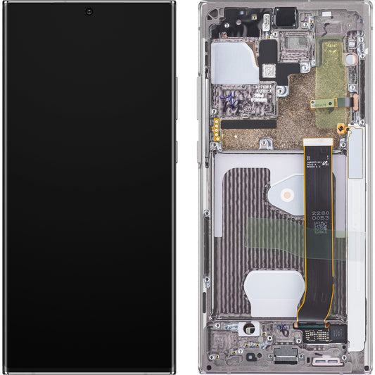 Displej s dotykovou obrazovkou Samsung Galaxy Note 20 Ultra 5G N986 / Note 20 Ultra N985, s rámem, bílý, servisní balíček GH82-23596C