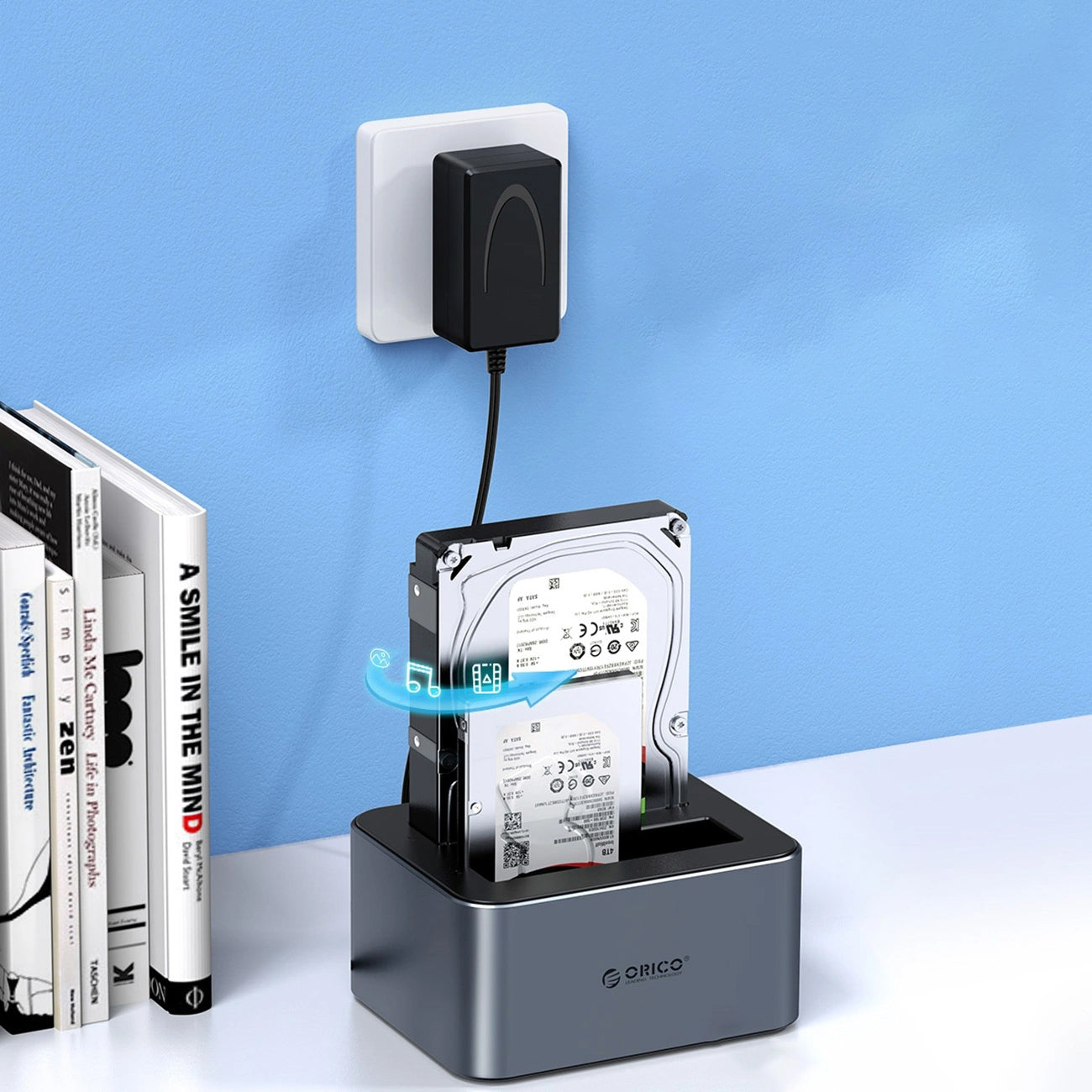 Dokovací stanice Orico 6626C3-C-V1 2-Drive pro HDD / SSD SATA 2,5 palce / 3,5 palce, šedá
