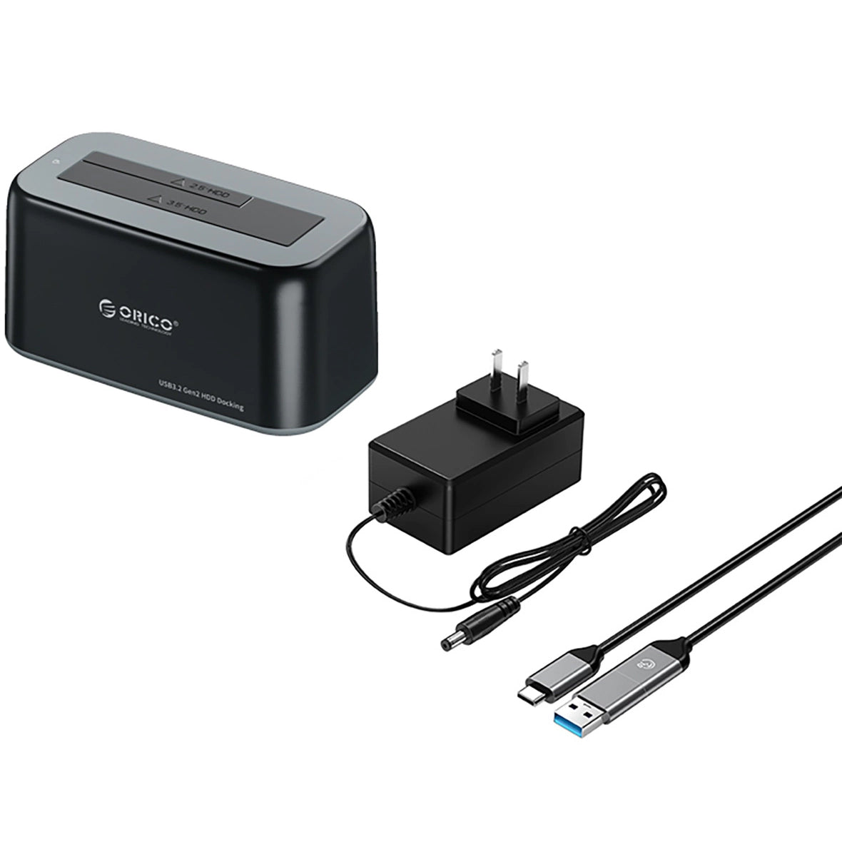 Dokovací stanice Orico 6819C3 1-Drive pro HDD / SSD SATA 2,5 palce / 3,5 palce, černá