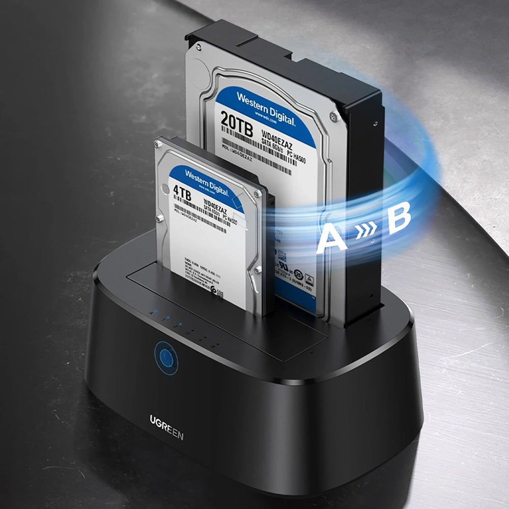 Docking Station UGREEN CM198 (50857) pro HDD / SSD SATA 2,5 palce / 3,5 palce, černá