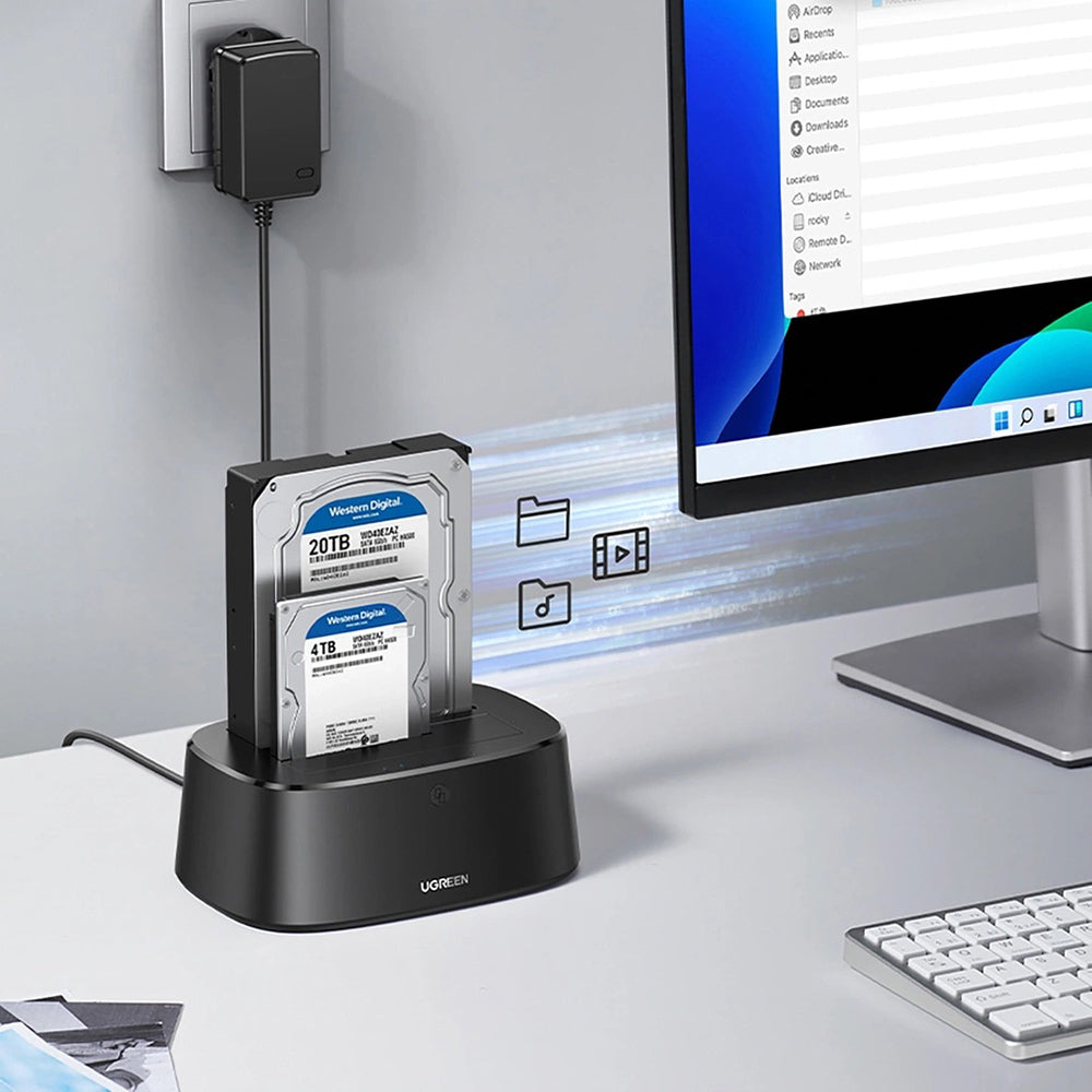 Docking Station UGREEN CM198 (50857) pro HDD / SSD SATA 2,5 palce / 3,5 palce, černá