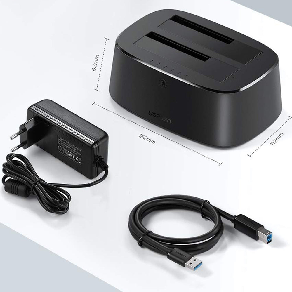 Docking Station UGREEN CM198 (50857) pro HDD / SSD SATA 2,5 palce / 3,5 palce, černá