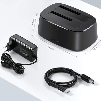 Docking Station UGREEN CM198 (50857) pro HDD / SSD SATA 2,5 palce / 3,5 palce, černá