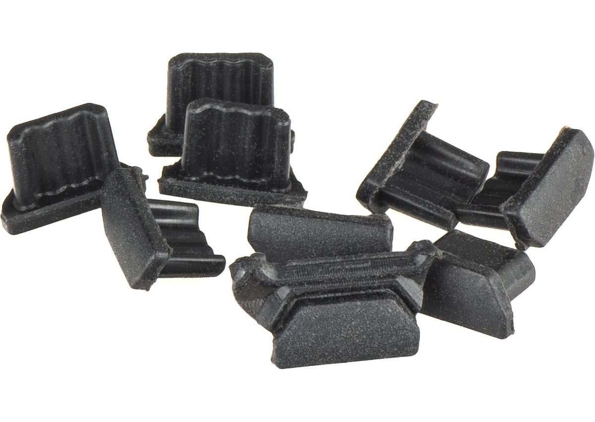OEM Prachový kryt portu, microUSB, Sada 10 kusů, Černá