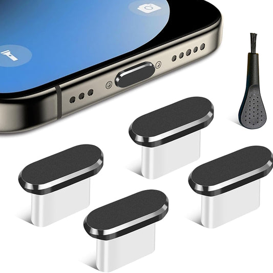 Zátka proti prachu pro telefon Techsuit AD1, USB-C, sada 4 kusů, černá