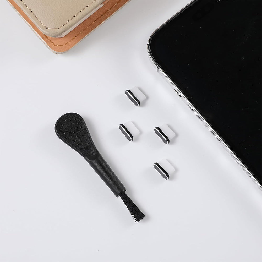 Zátka proti prachu pro telefon Techsuit AD1, USB-C, sada 4 kusů, černá