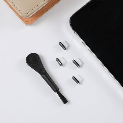 Zátka proti prachu pro telefon Techsuit AD1, USB-C, sada 4 kusů, černá