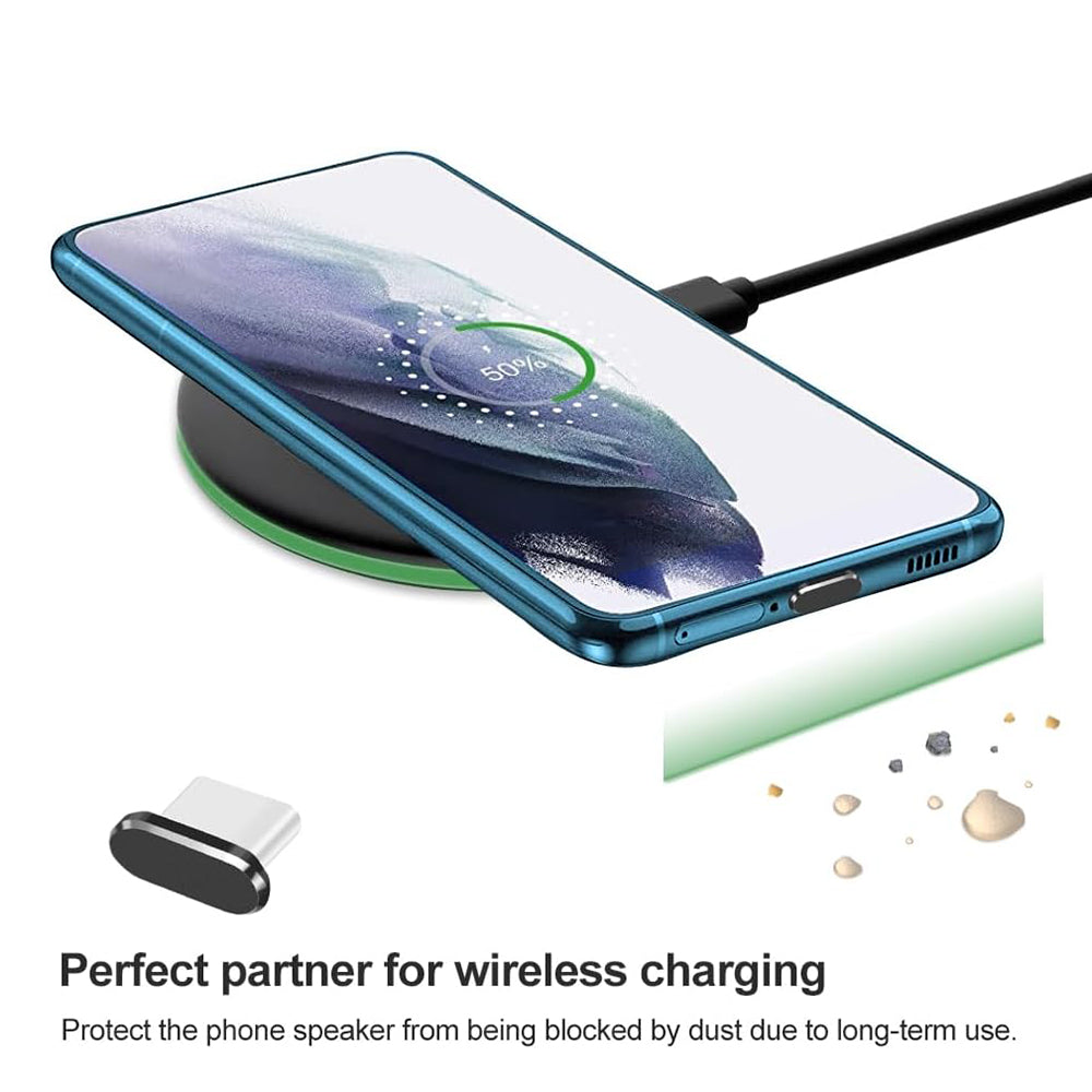 Zátka proti prachu pro telefon Techsuit AD1, USB-C, sada 4 kusů, černá