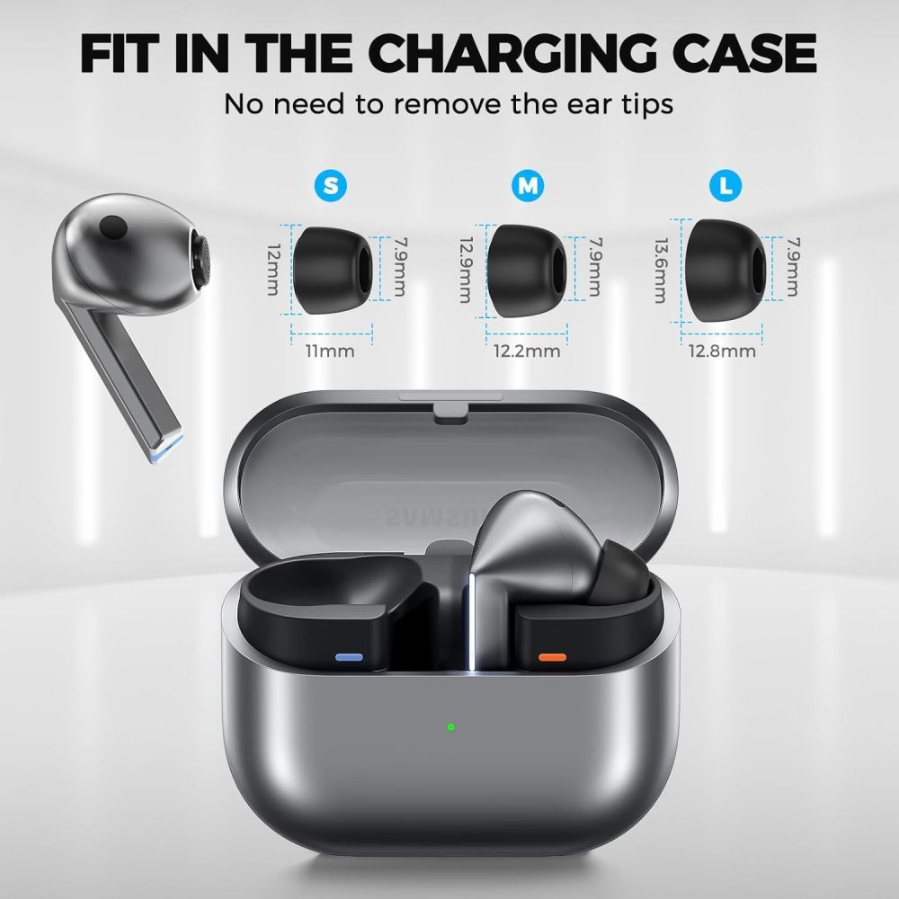 Špunty Tech-Protect pro Samsung Galaxy Buds3 Pro, Velikost S / M / L, Černé