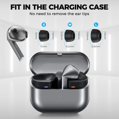 Špunty Tech-Protect pro Samsung Galaxy Buds3 Pro, Velikost S / M / L, Černé