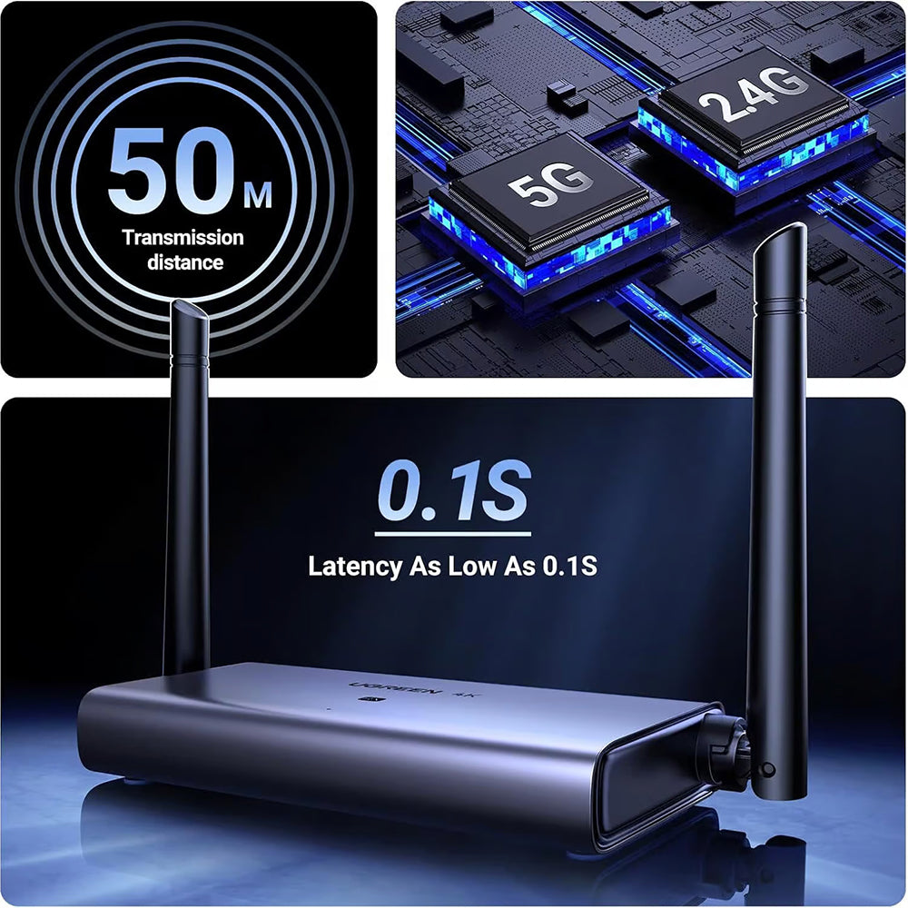 Bezdrátový HDMI extender UGREEN CM586, 4K, černý