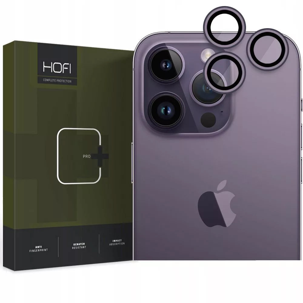 Ochranná fólie na zadní kameru Tech-Protect CamRing Fit+ pro Apple iPhone 14 Pro Max / 14 Pro, Tvrzené sklo, Fialová