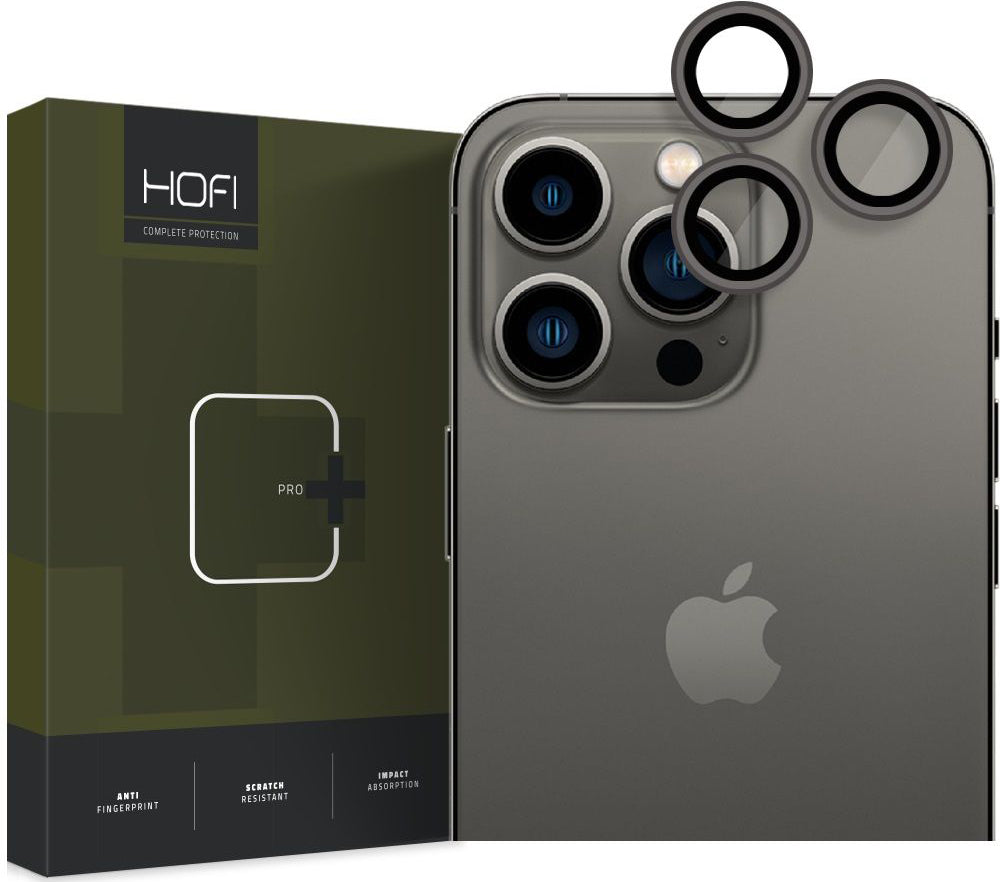 Ochranná fólie na zadní kameru Tech-Protect CamRing PRO+ pro Apple iPhone 14 Pro Max / 14 Pro, Tvrzené sklo, Černá