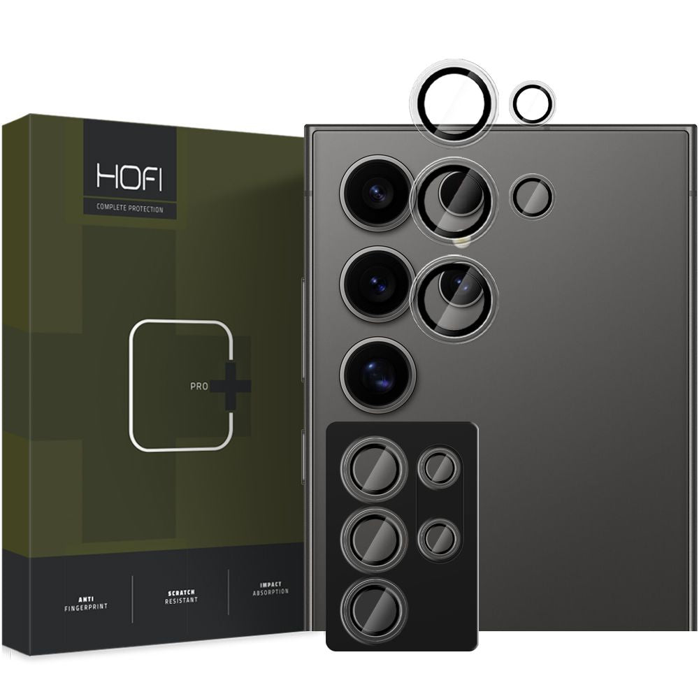 Ochranná fólie na zadní kameru HOFI CamRing PRO+ pro Samsung Galaxy S25 Ultra S938, tvrzené sklo, černá