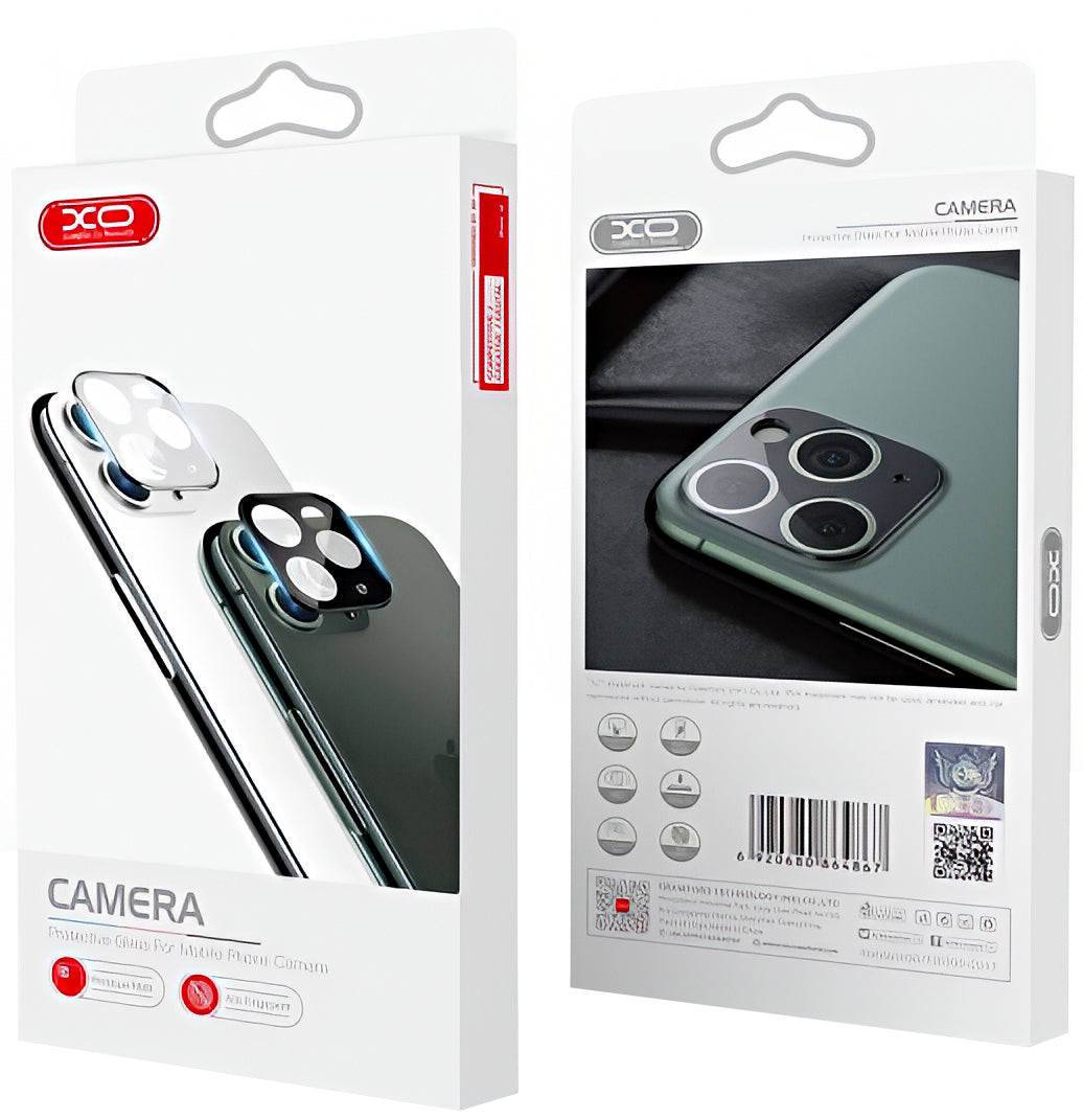 Ochranná fólie na zadní kameru XO Design 3D pro Apple iPhone 12 Pro Max, tvrzené sklo, černá