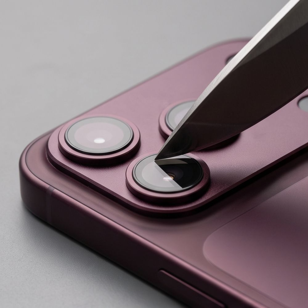 Tech-Protect CamFull Fit+ Rear Camera Protective Film for Apple iPhone 18 Pro, Tempered Glass, Burgundy