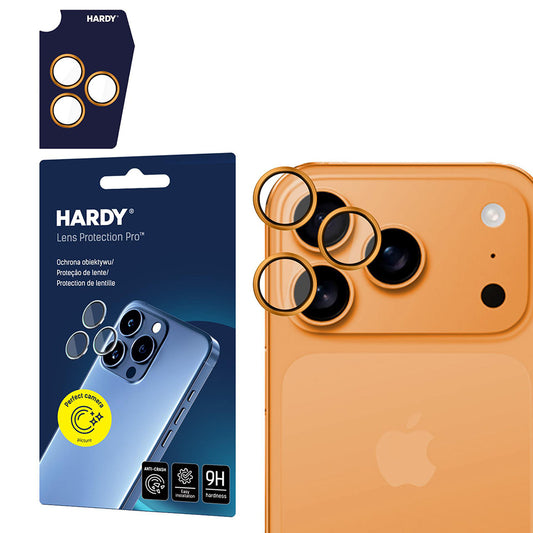 Ochranná fólie na zadní kameru 3MK Hardy Protection Pro pro Apple iPhone 17 Pro Max / 17 Pro, Tvrzené sklo, Oranžová