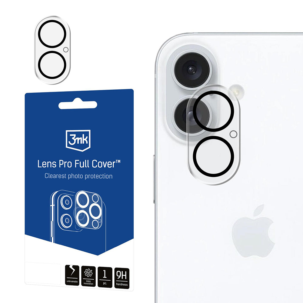 Ochranná fólie 3MK Pro Full Cover na zadní kameru pro Apple iPhone 17, Tvrzené sklo, Černá
