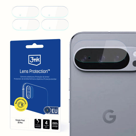 Ochranná fólie na zadní kameru 3MK Protection pro Google Pixel 10 Pro, flexibilní sklo, sada 4 kusů, průhledná