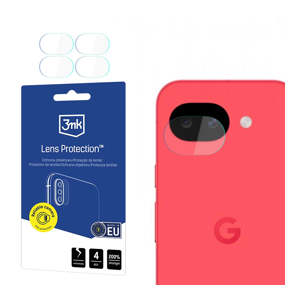 Ochranná fólie na zadní kameru 3MK Protection pro Google Pixel 10a, Flexibilní sklo, Sada 4 kusů, Průhledná