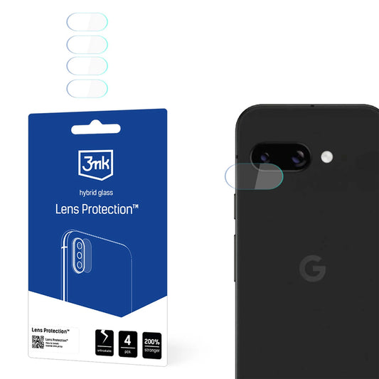 Ochranná fólie na zadní kameru 3MK Protection pro Google Pixel 9a, flexibilní sklo, sada 4 kusů, průhledná