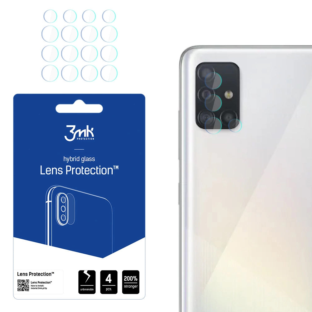 Ochranná fólie na zadní kameru 3MK Protection pro Samsung Galaxy A52s 5G A528 / A52 5G A526, flexibilní sklo, sada 4 kusů, průhledná