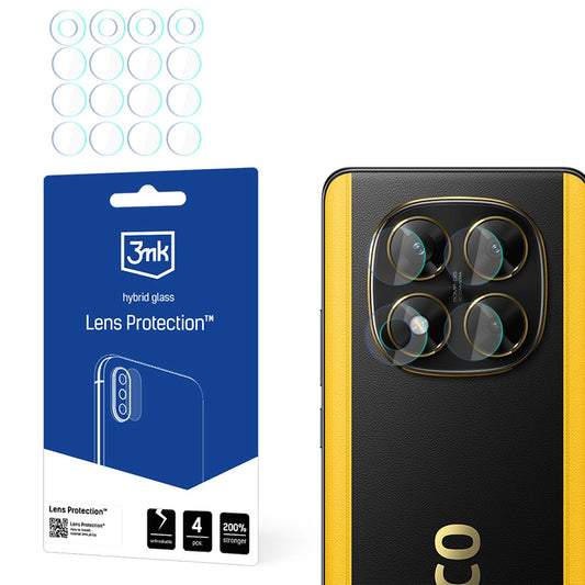 3MK Protection Rear Camera Protective Film for Xiaomi Poco X7, Flexible Glass, Set of 4 Pieces, Transparent