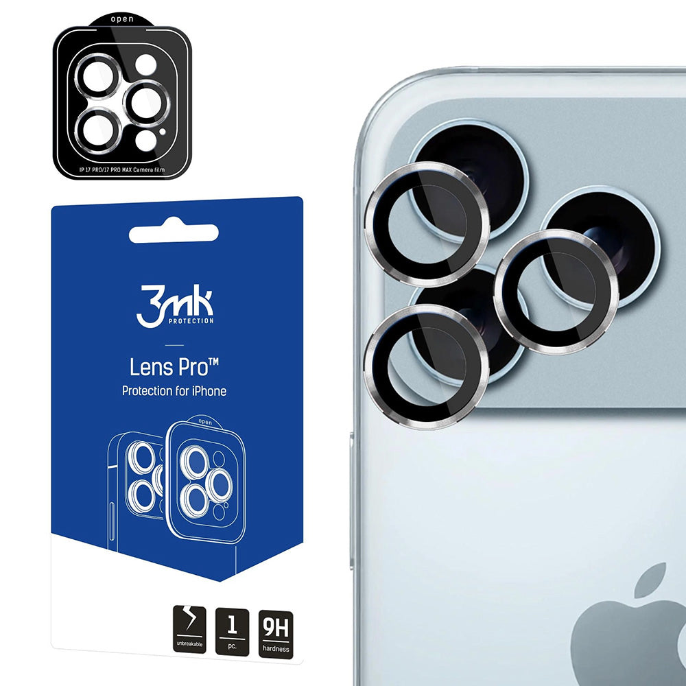 Ochranná fólie 3MK Protection Pro na zadní kameru pro Apple iPhone 17 Pro Max / 17 Pro, Tvrzené sklo, Stříbrná