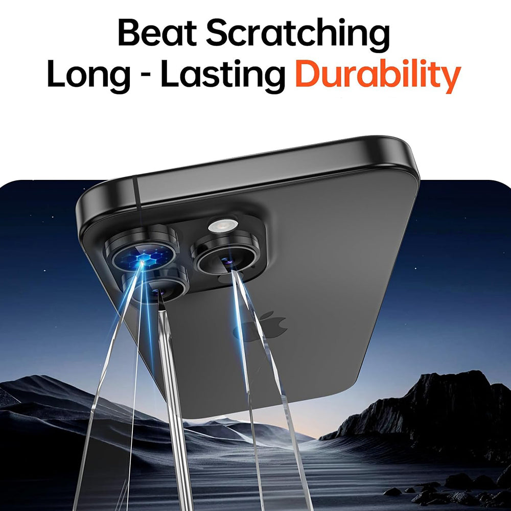 Ochranná fólie 3MK Protection Pro na zadní kameru pro Apple iPhone 17 Pro Max / 17 Pro, Tvrzené sklo, Černá.