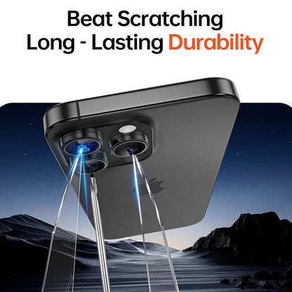 Ochranná fólie 3MK Protection Pro na zadní kameru pro Apple iPhone 17 Pro Max / 17 Pro, Tvrzené sklo, Černá.