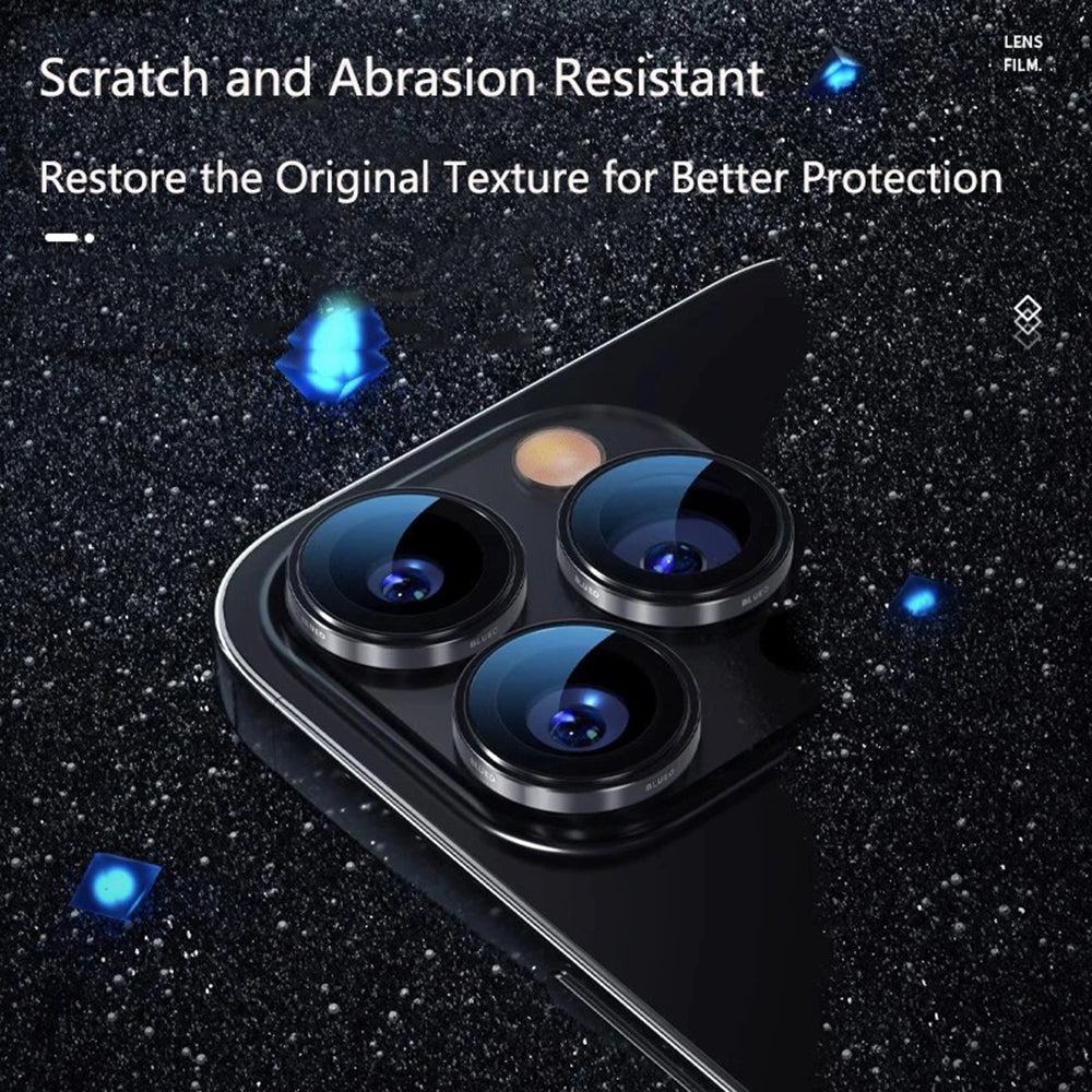 Ochranná fólie zadní kamery Blueo 99 Anti-Reflexní HD pro Apple iPhone 16 Pro Max / 16 Pro, tvrzené sklo, kovově šedá