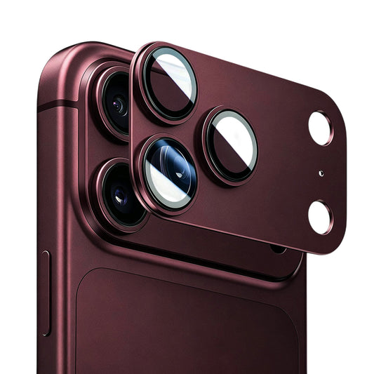 Ochranné sklo na zadní fotoaparát Blueo Integrated Metal pro Apple iPhone 18 Pro, tvrzené sklo, vínové