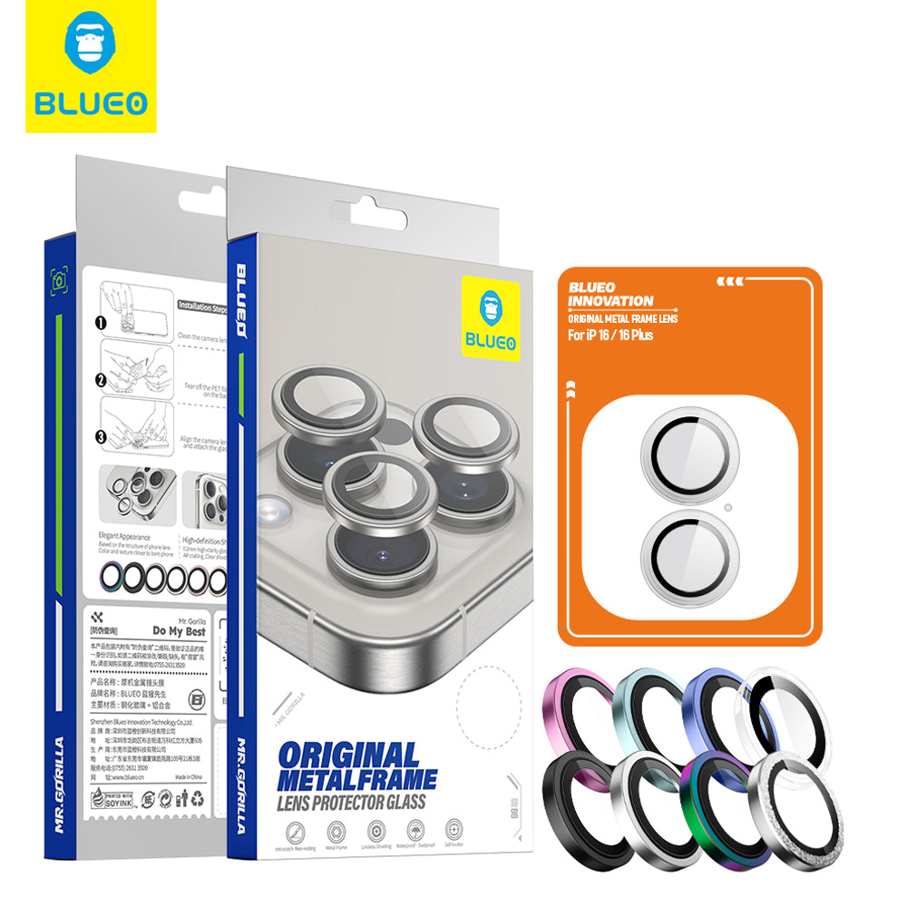 Ochranná fólie zadní kamery Blueo Metal Frame pro Apple iPhone 13 Pro Max / 13 Pro, tvrzené sklo, zelená